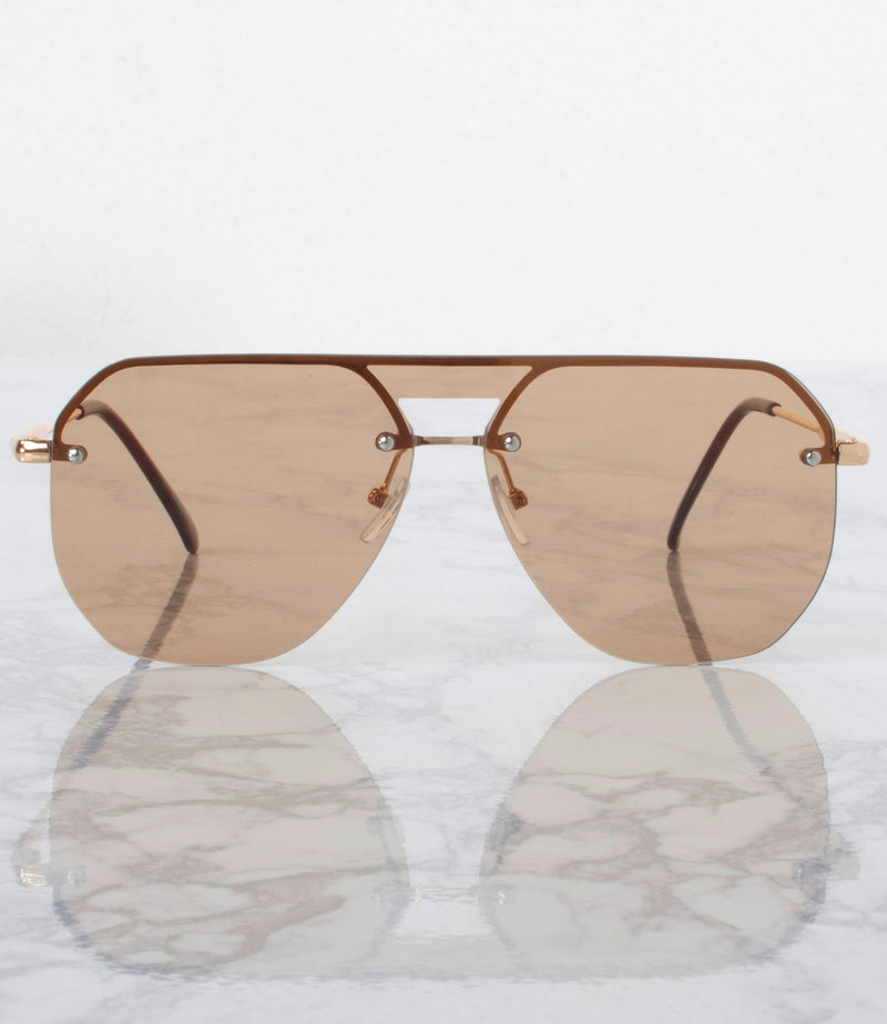 Single Color Sunglasses - M19159AP-COFFEE- Pack of 6 - $4/piece