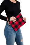 Buffalo Plaid Cross Body & Wristlet Bag Polyester Red - Pack of 6