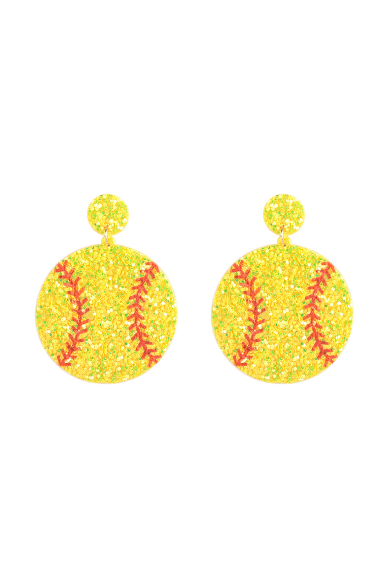 Softball Gameday Leather Glitter Drop Earrings - Pack of 6