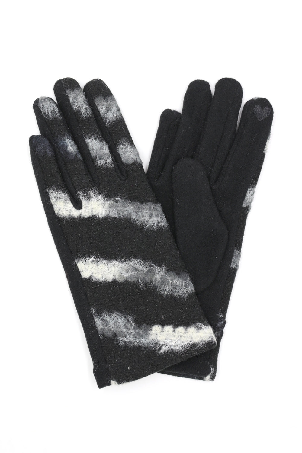 Multicolor Yarn Pattern Smart Touch Gloves Black - Pack of 6