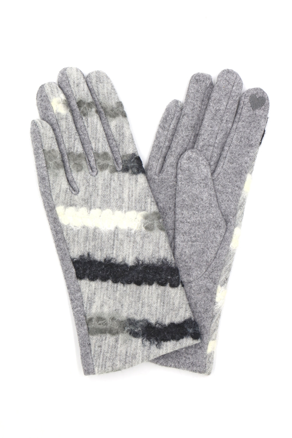 Multicolor Yarn Pattern Smart Touch Gloves Gray - Pack of 6