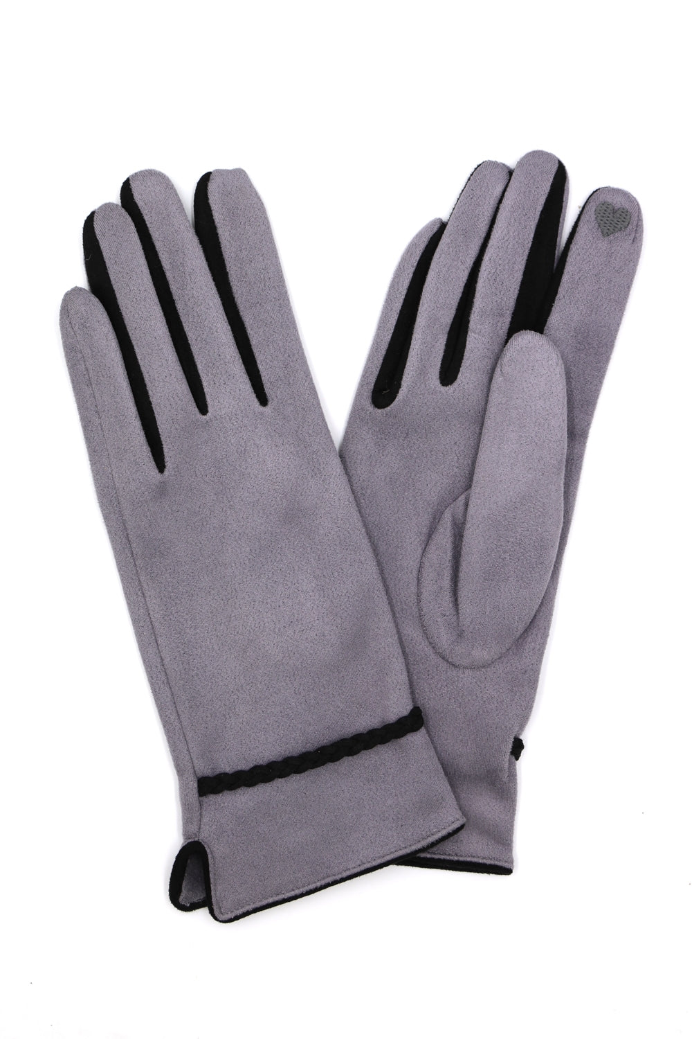 Raided Band Suede Smart Gloves Gray - Pack of 6