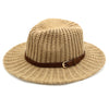 Colored Frayed Floppy Straw Hat with Multi Bands Orange - Pack of 6