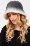 Gradient Color Fuzzy Bucket Hat Black - Pack of 6