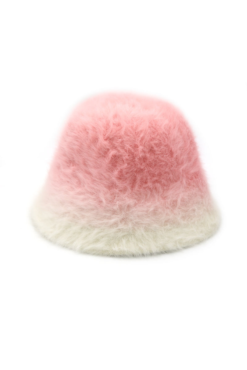 Gradient Color Fuzzy Bucket Hat Pink - Pack of 6