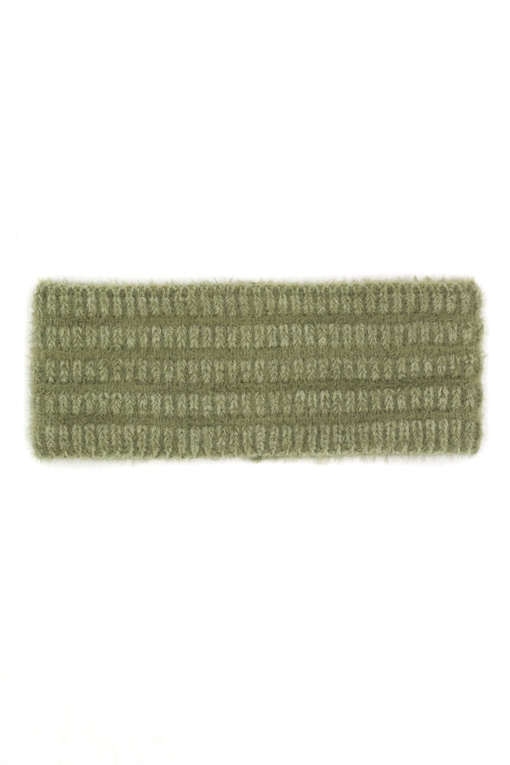 Fuzzy Cable Knit Headband Olive - Pack of 6