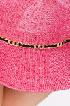 Sequin Cowboy Hat with Metal Chain Suede String Band Hot Pink - Pack of 6