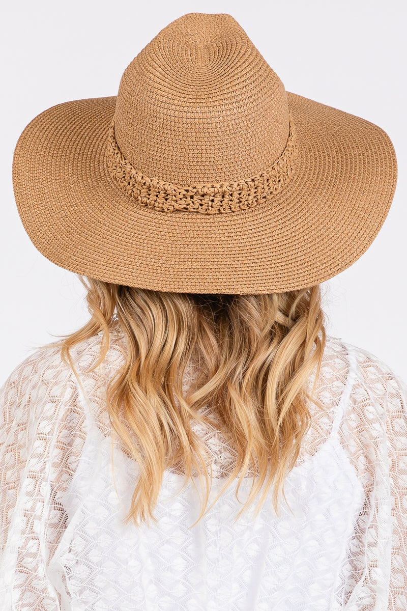 Paper Straw Braid Sun Hat Taupe - Pack of 6