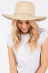 Braided Strap Straw Sun Hat Beige - Pack of 6