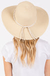 Braided Strap Straw Sun Hat Beige - Pack of 6