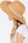 Braided Strap Straw Sun Hat Taupe - Pack of 6