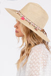 Boho Tassel Band Straw Sun Hat Beige - Pack of 6