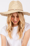 Straw Sun Hat with Straw Braided Evil Eye Beige - Pack of 6