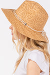 Straw Sun Hat with Straw Braided Evil Eye Taupe - Pack of 6