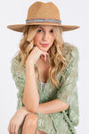 Woven Boho Band Straw Sun Hat Taupe - Pack of 6