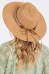 Woven Boho Band Straw Sun Hat Taupe - Pack of 6