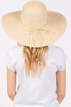 Braided Pearl Band Wide Floppy Sun Hat Beige - Pack of 6