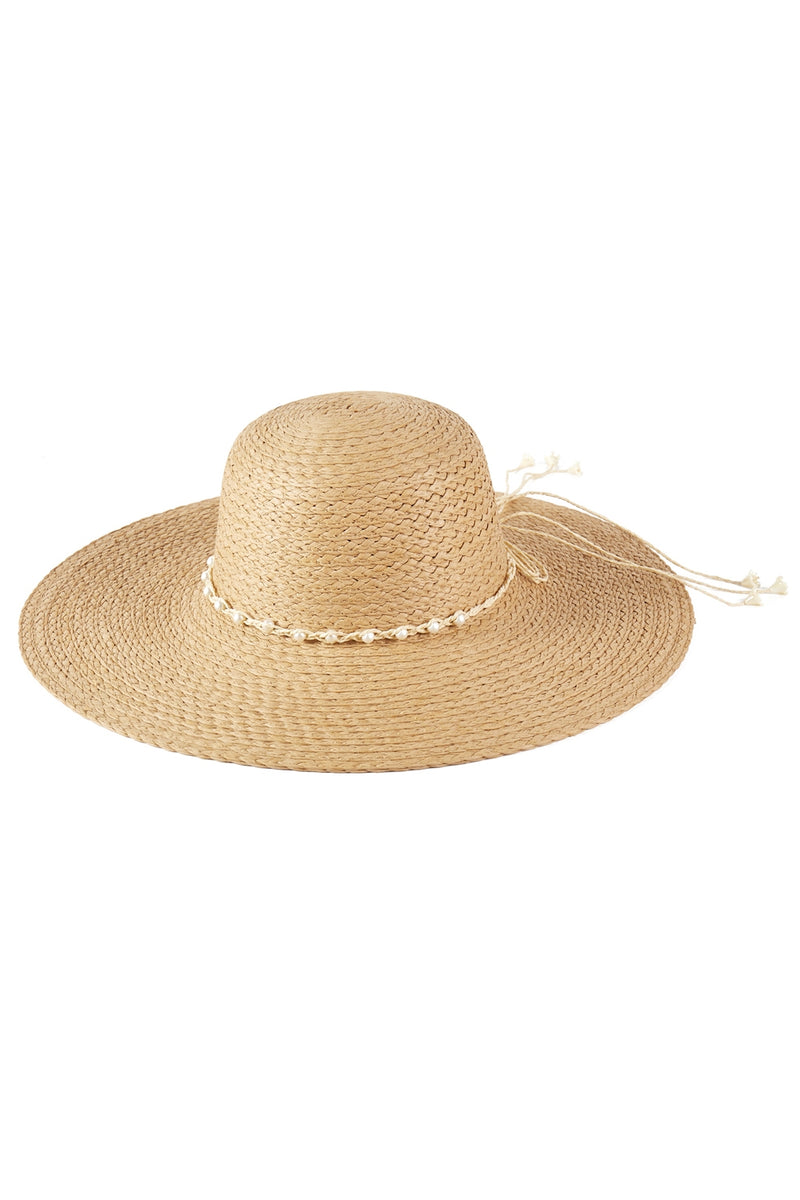 Braided Pearl Band Wide Floppy Sun Hat Taupe - Pack of 6