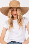 Braided Pearl Band Wide Floppy Sun Hat Taupe - Pack of 6