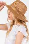 Crochet Straw Sun Hat Taupe - Pack of 6