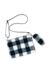 Buffalo Plaid Wristlet Clutch Crossbody Bag Black - Pack of 6