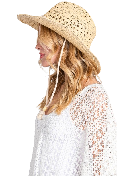 Straw Cowboy Cowgirl Handmade Hat with Chin Strap Beige - Pack of 6