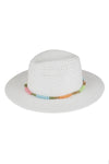 Multicolor Straw Band Straw Hat White - Pack of 6