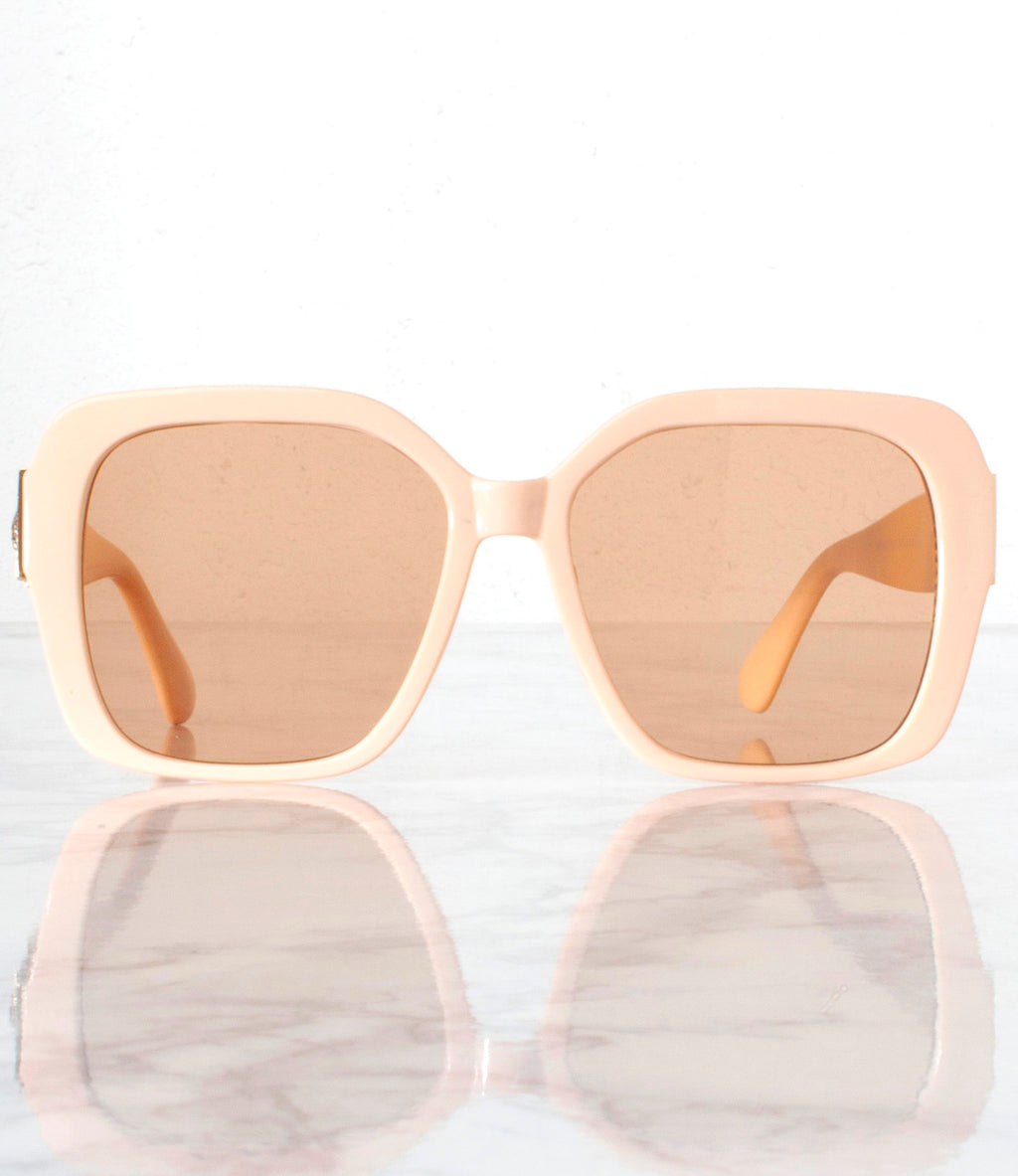 Wholesale Single Color Sunglasses - MP3497- Nude - Pack of 6 - $4/piece