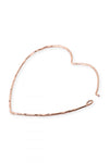 Rose Gold 3 Pairs on a Card Hammered Heart Hoop Earrings Set - Pack of 6