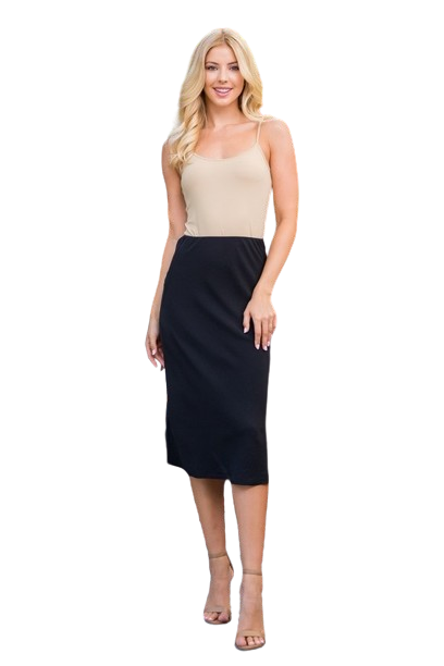 Black Elastic Waist A-Line Skirt - Pack of 6