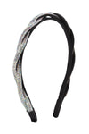 Braided Shiny Rhinestone Headband Crystal - Pack of 6