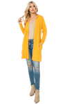 Long Sleeve Open Front French Terry Hoodie Cardigan Mustard - Pack of 4