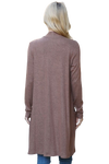 Solid Long Sleeve Open Front Cardigan Latte - Pack of 4