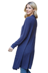 Solid Long Sleeve Open Front Cardigan Navy Dark - Pack of 4