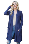 Solid Long Sleeve Open Front Cardigan Ruby Dark - Pack of 4