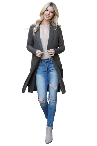 Solid Long Sleeve Open Front Cardigan Navy Dark - Pack of 4