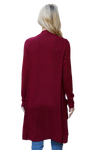 Solid Long Sleeve Open Front Cardigan Ruby Dark - Pack of 4