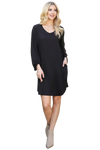 Olive Turtle Neck Faux Fur Long Sleeve Bodycon Dress - Pack of 6