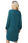 Solid V Neck Tunnel Long Sleeve Dress Hunter - Pack of 6