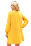 Plus Size Long Puff Sleeve French Terry Dress with Pockets Mustard - Pack of 6