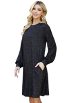 Taupe Long Sleeve Leopard Knitted Dress - Pack of 6