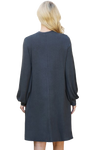 Puff Long Sleeve Hacci Brushed Dress Charcoal - Pack of 4