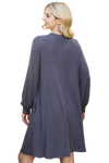 Puff Long Sleeve Hacci Brushed Dress Grey Dark - Pack of 4