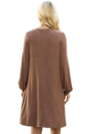 Puff Long Sleeve Hacci Brushed Dress Latte - Pack of 4