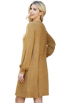 Puff Long Sleeve Hacci Brushed Dress Mustard - Pack of 4