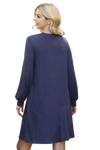 Puff Long Sleeve Hacci Brushed Dress Navy Dark - Pack of 4