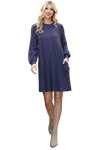 Grey Multi Stripe Long Sleeve Wool Dress  - Pack of 6