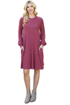 Cocoa Long Sleeve Collared Button Down Curve Hem Dress - Pack of 5