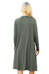 Solid Long Sleeve Shirring Tiered Detailed Dress Olive - Pack of 6