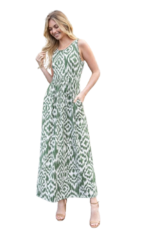 Solid Sleeveless Maxi Dress Aloe - Pack of 6